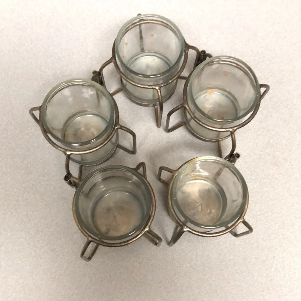 🖤Vintage MCM Mid Century Modern Movable Brass Glass Votive Holder Home Goods🖤 - Picture 5 of 7